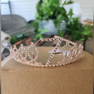 #7 crown Rose Gold with sash and cake decoration.